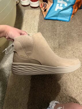 Ryka Beige Slip-On Wedge Ankle Bootie
